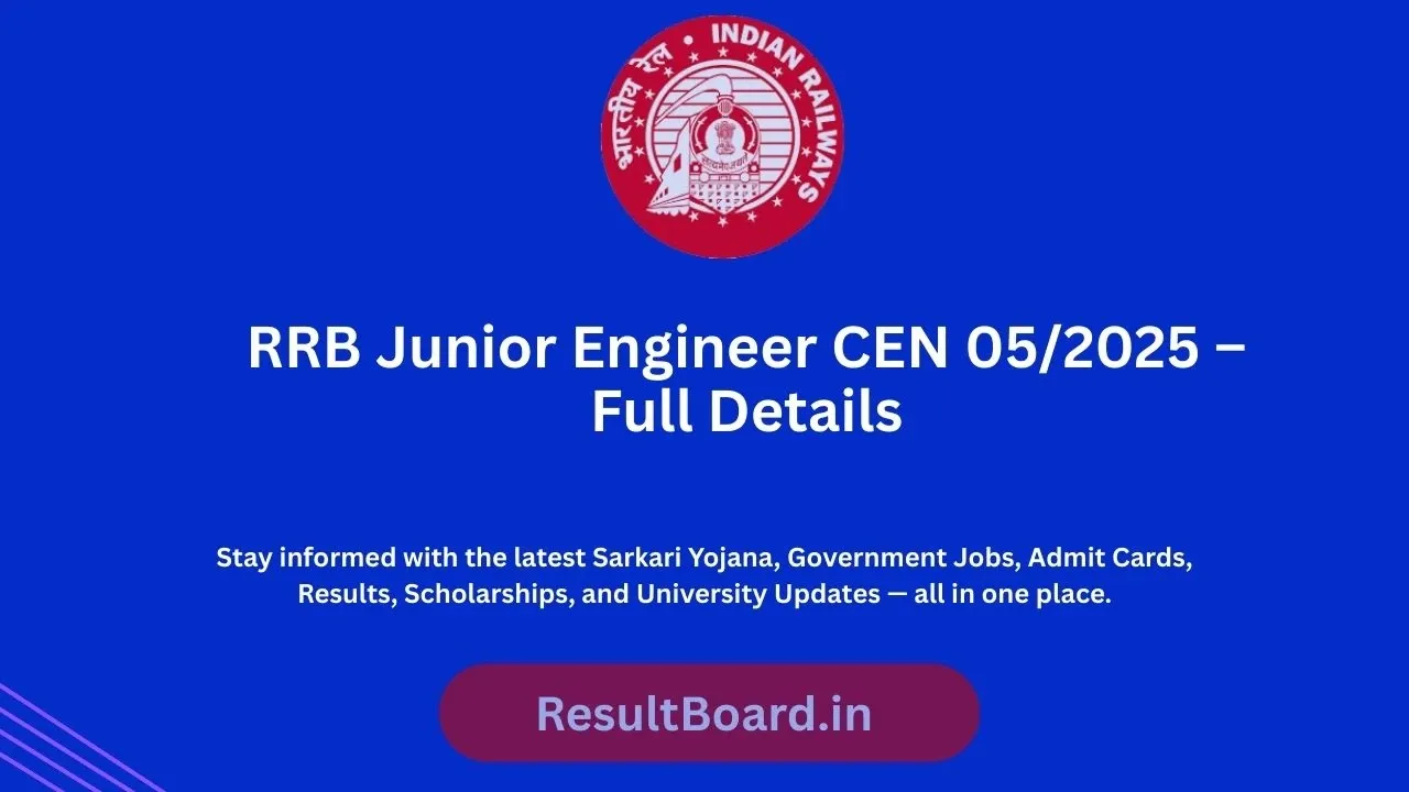 RRB JE Recruitment 2025–26