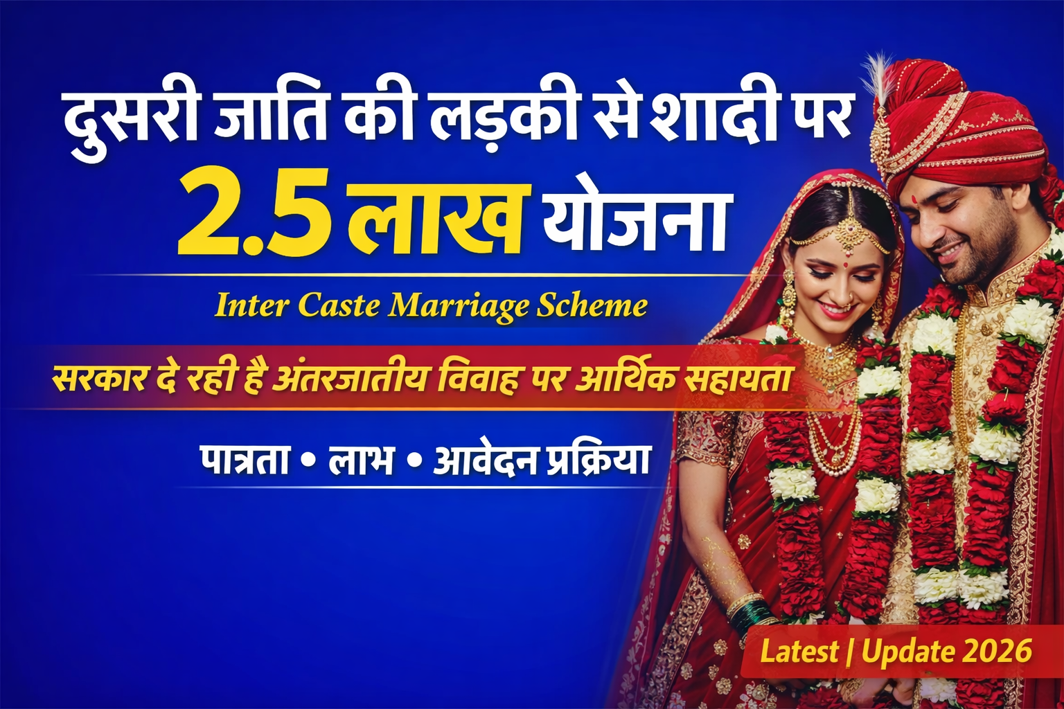 दूसरी जाति की लड़की से शादी पर 2.5 लाख रुपये की सरकारी योजना